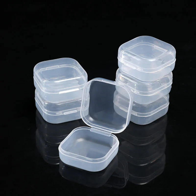 5-50pcs Mini PP Plastic Storage Box | Clear Single-Compartment Organizer for Jewelry, Fishhooks, and Small Components