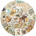 50 Pcs Travel Clock Map Graffiti Stickers | Waterproof Decals for Bike Laptop Pencil Case