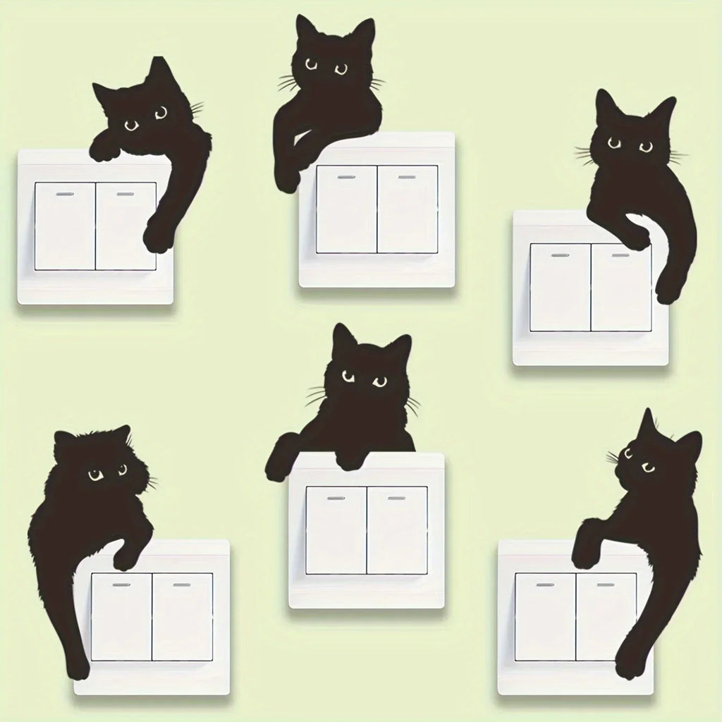 Cat Switch Stickers | Removable Vinyl Decals for Light Switches
