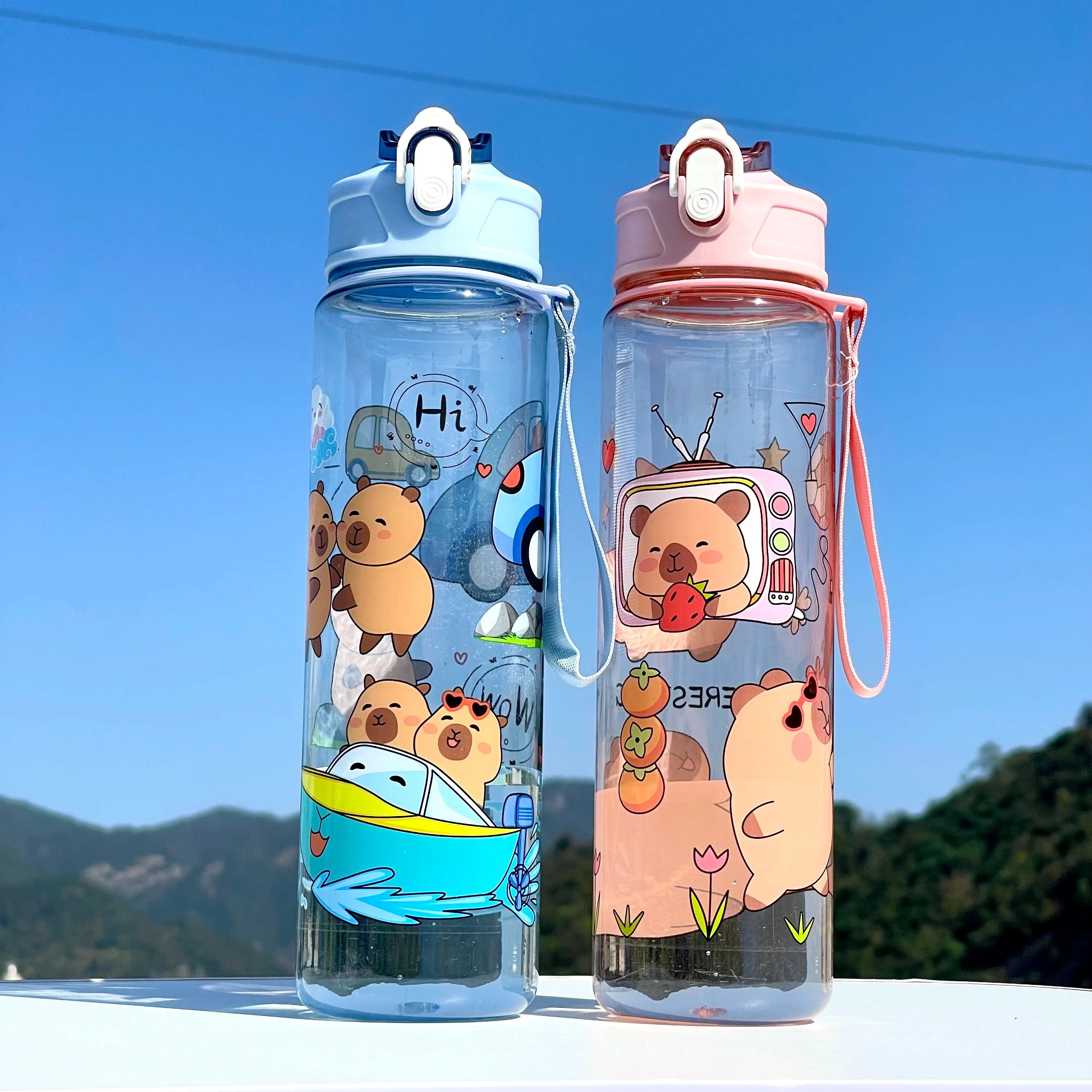 Kapibala Straw Cup | Large Capacity 800ml Sports Water Bottle