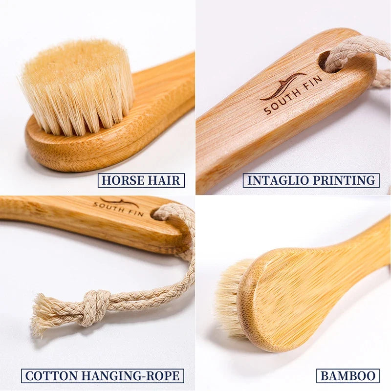 Natural Facial Cleansing Brush | Soft Bamboo Horse Hair Face Brush