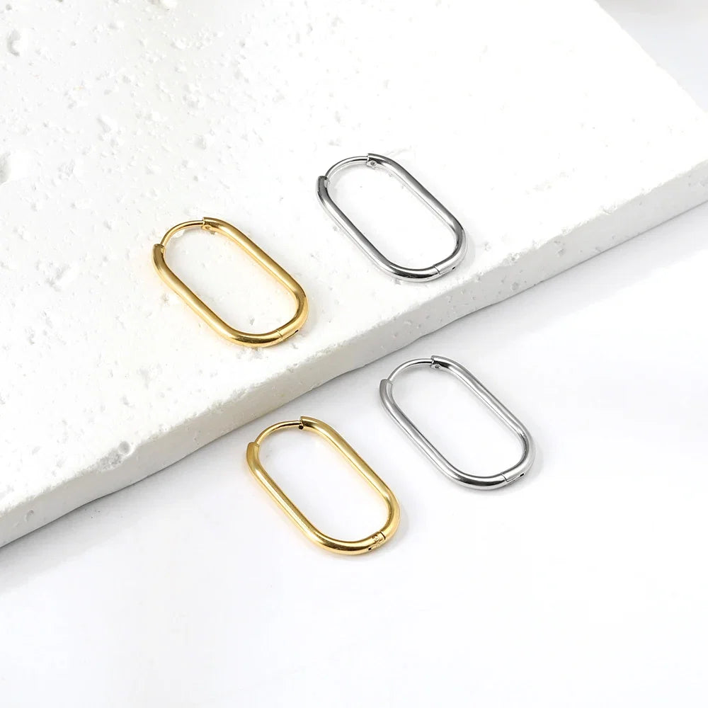 LUXUSTEEL Simple Hoop Earrings | Anti-Allergy Stainless Steel for Women