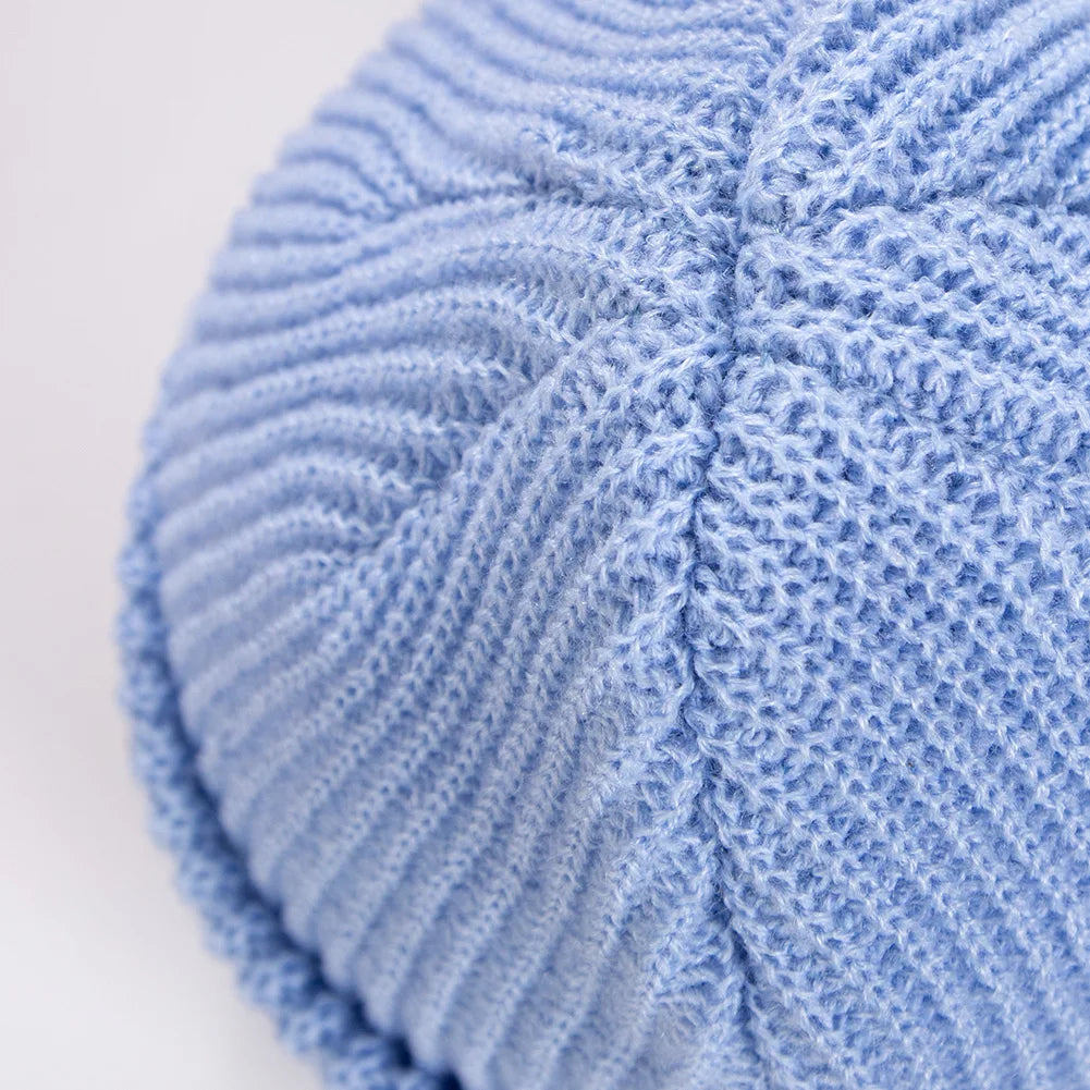 Baby Knitted Turban Hat for Boys Girls | Solid Color Winter Beanie