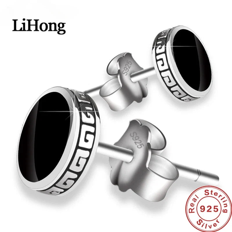 LiHong 925 Silver Men's Single Earring | Street Punk Hip-Hop Jewelry