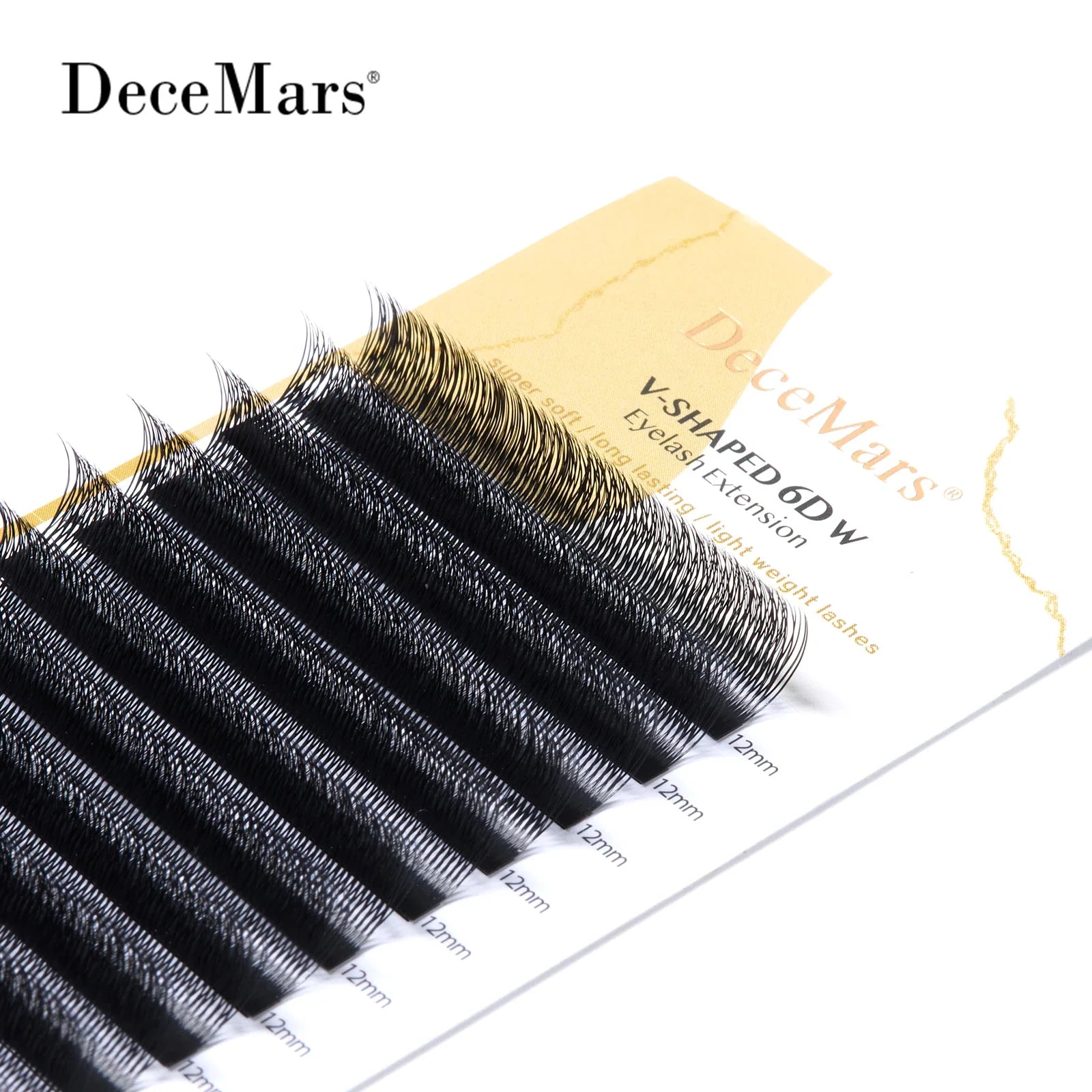 DeceMars V-shaped 6D Eyelash Extensions | Matte Black 12 Rows/Tray
