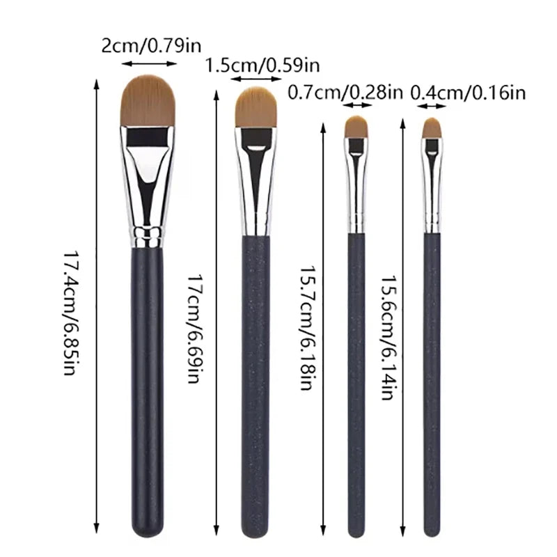 Flat Round Ultra-thin Foundation Concealer Makeup Brush | Professional Contour Liquid Cream Make-up Tool 4 Sizes