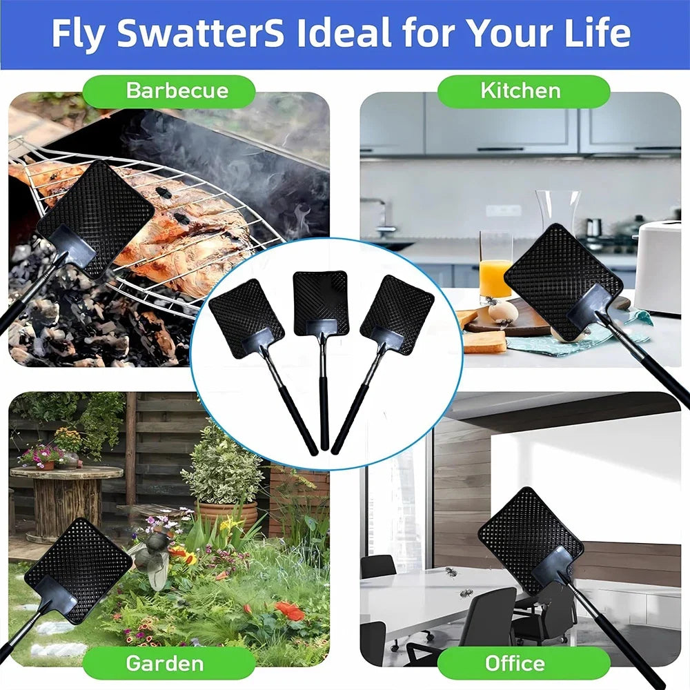 Extendable Fly Swatter | Mosquito Swatter with Stainless Steel Handle