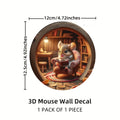 3D Mouse In Hole Wall Stickers | Waterproof Self-Adhesive Wall Decals
