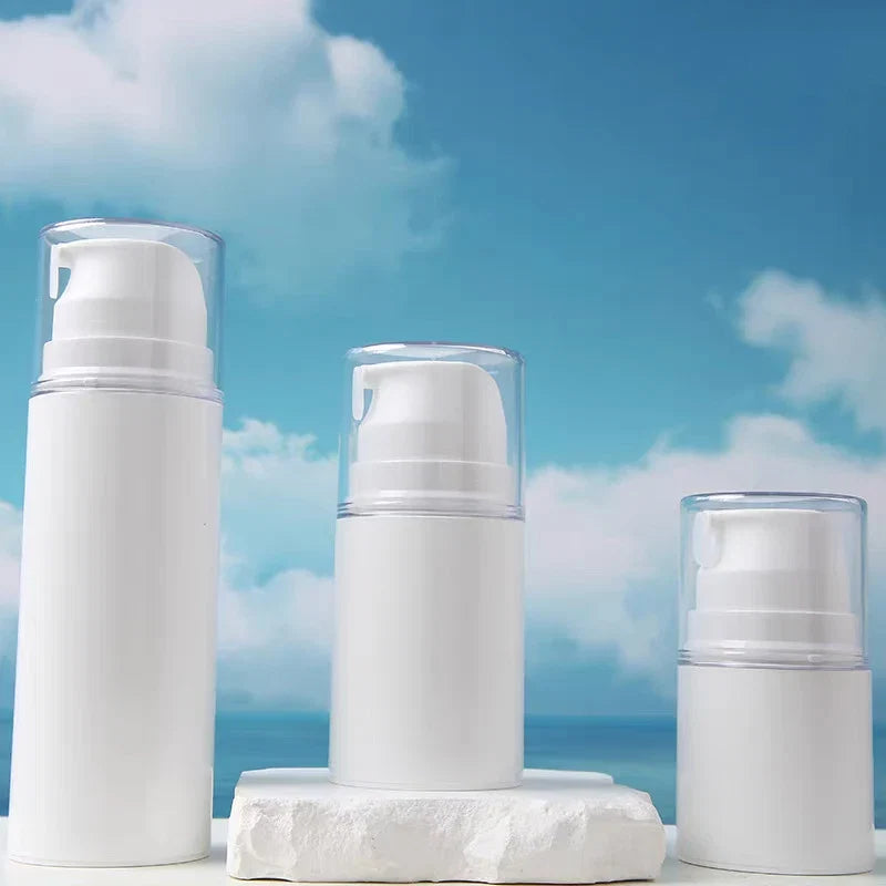 Portable Travel Airless Pump Jar | Leak Proof Refillable Cosmetic Bottle