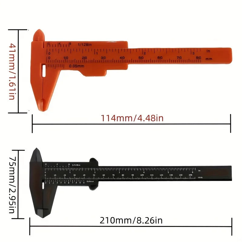 3-Pack Plastic Vernier Calipers Set | Dual Scale Measuring Tool for Precision Work