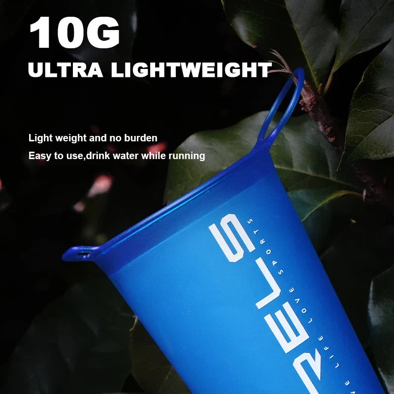 WRELS 200ml Folding Sports Water Bottle | BPA Free Soft TPU Portable Mug for Marathon, Cycling, and Running