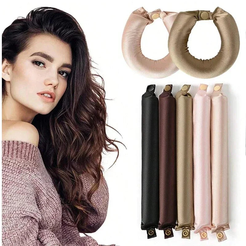 Satin Heatless Hair Curlers | Overnight Flexi Rods for Soft, No-Heat Curls