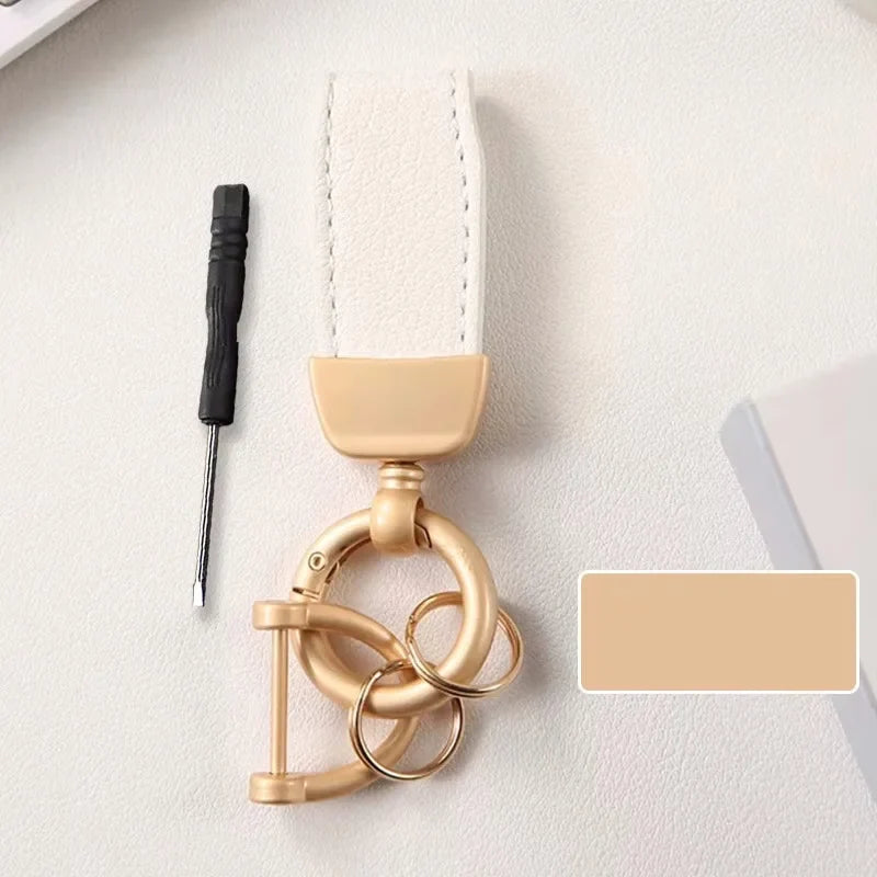 Luxury Suede Leather Flip Fur Keychain | Car Key Accessory