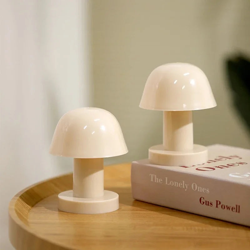 Mini Mushroom LED Night Light | Battery Powered Portable Desk Lamp for Bedroom Decor