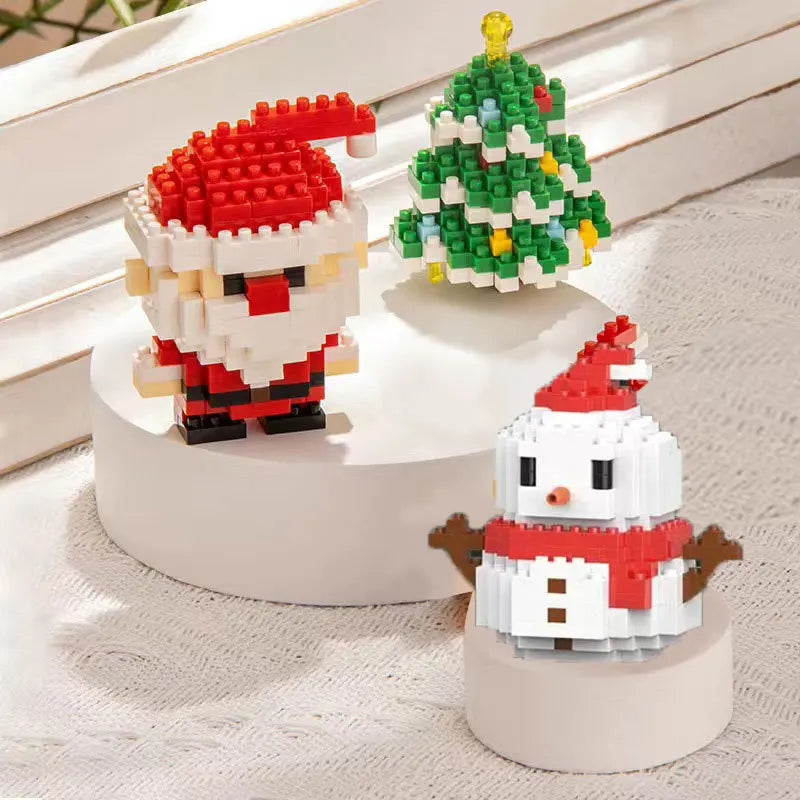 Christmas Micro Building Block Set | Santa and Reindeer Puzzle Toy