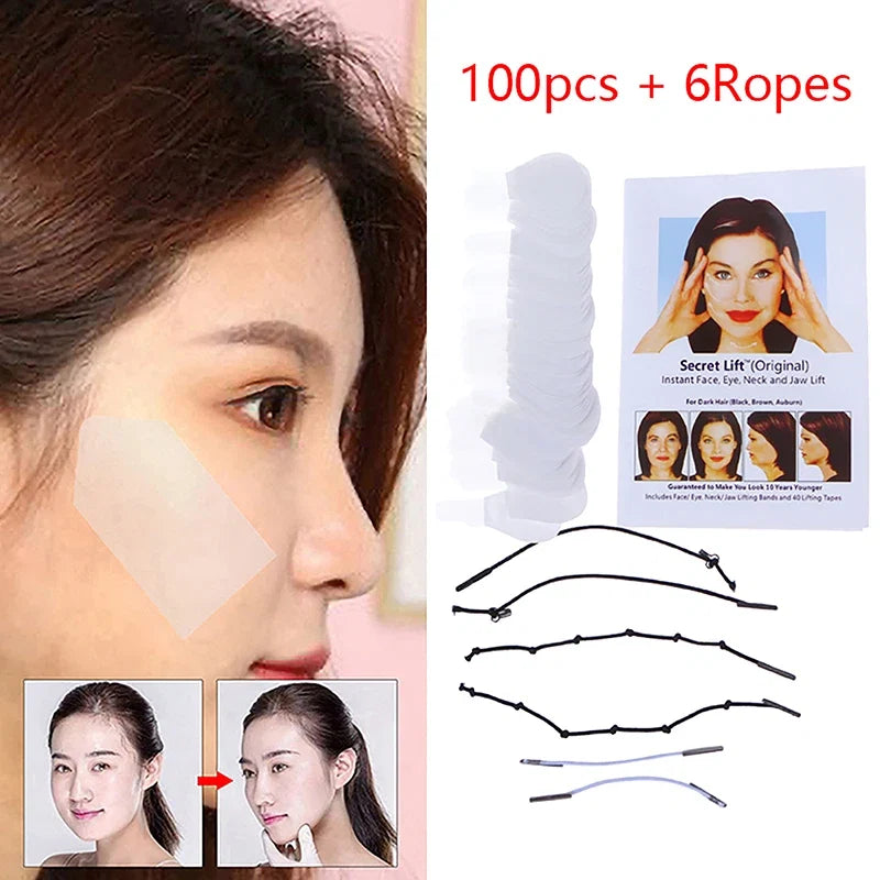 Invisible Thin Face Stickers | V-Shape Face Lift Tape for Instant Skin Lifting