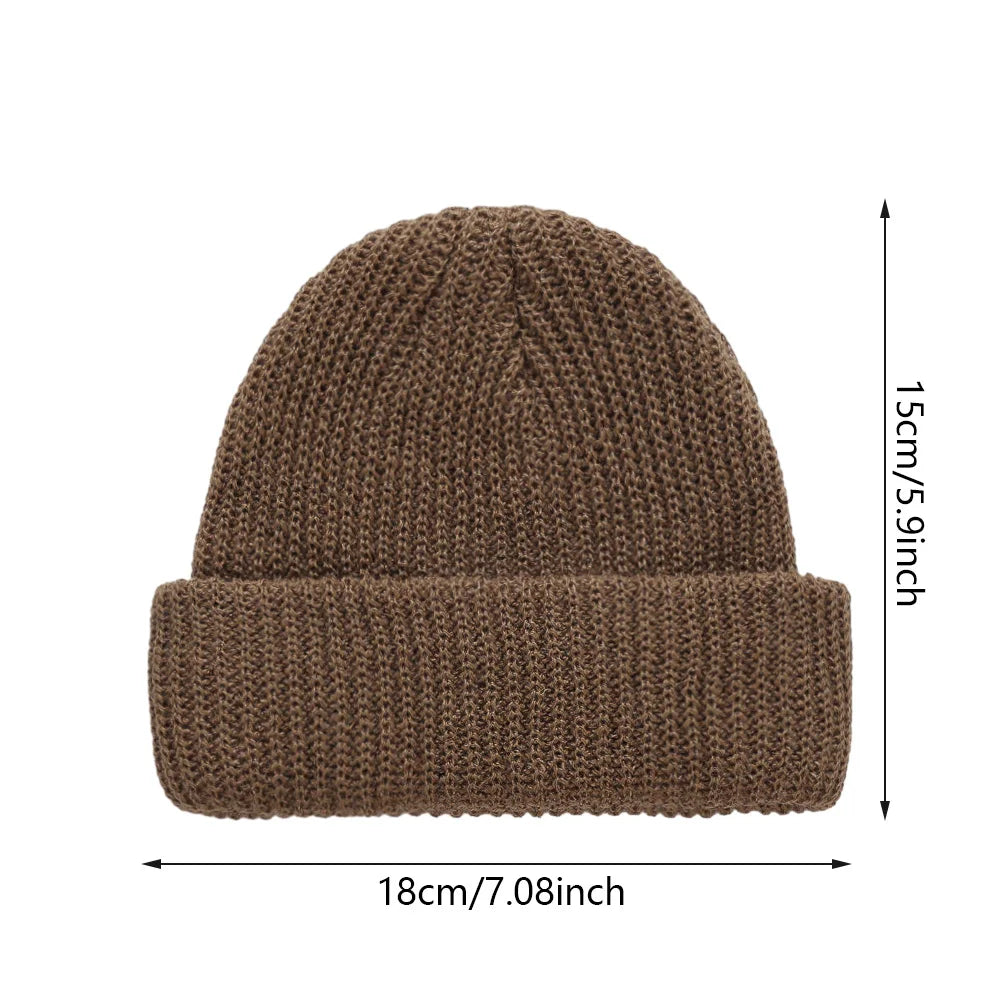 Baby Knitted Turban Hat for Boys Girls | Solid Color Winter Beanie