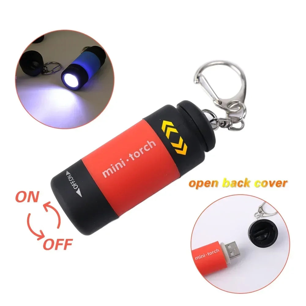 Portable Mini Flashlight Keychain Light | USB Rechargeable LED Keychain Torch