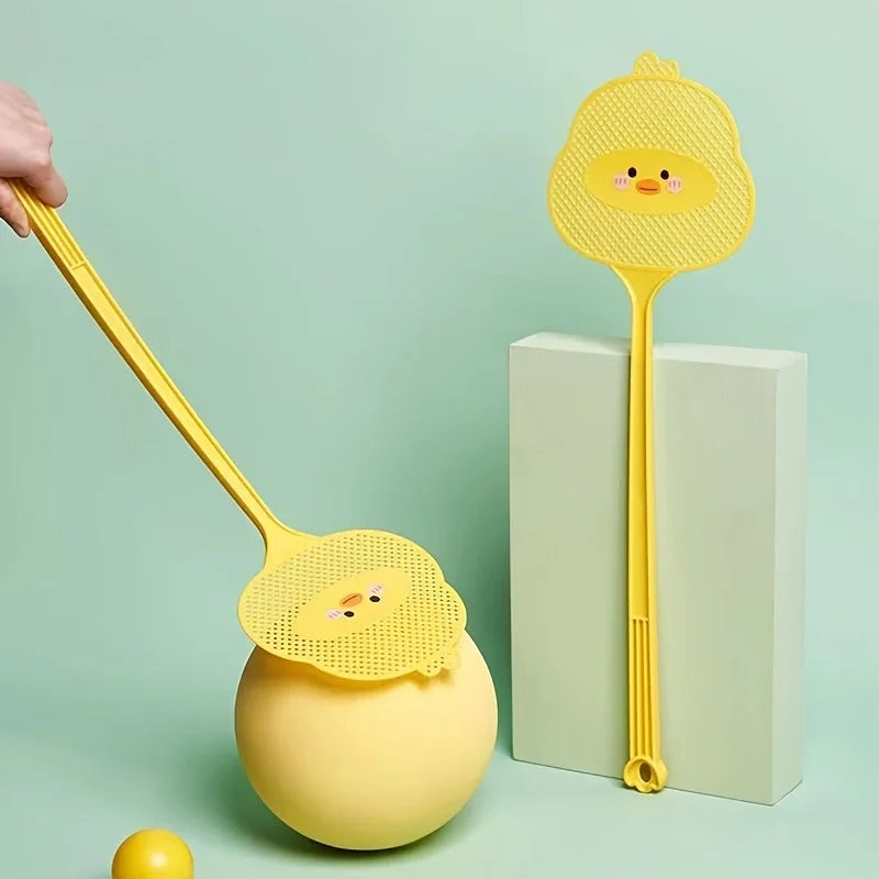 1pc Cute Cartoon Fly Swatter with Extended Handle | Durable Mosquito Killer