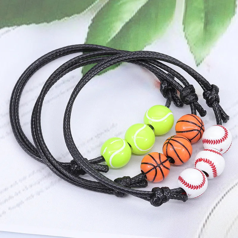 Sports Bracelet Set | 5 or 10 Pack Adjustable Beaded Bracelets for Sports Theme Parties