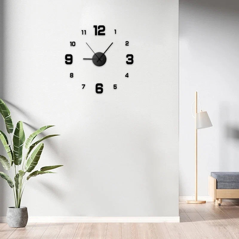 DIY Frameless Wall Clock | Silent Decorative Clock for Living Room