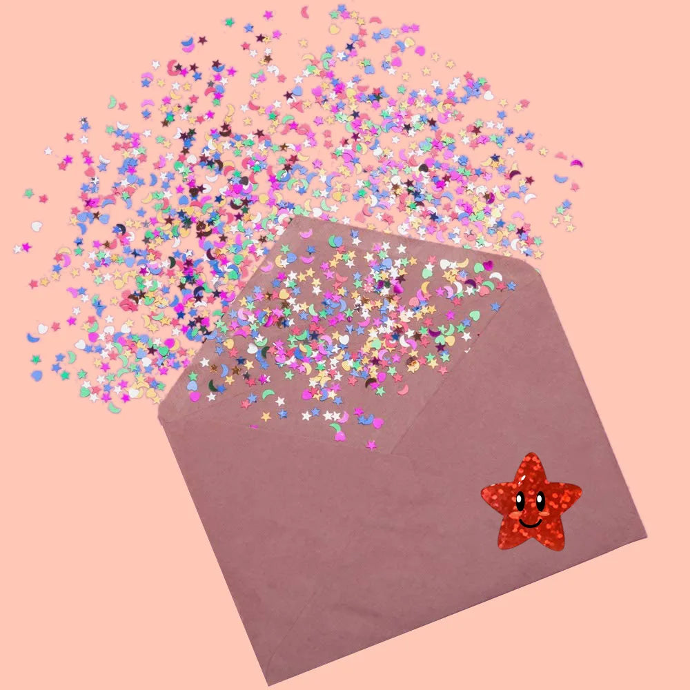 Star Stickers for Thank You Cards and Packaging | Round Labels for Photocard Decor
