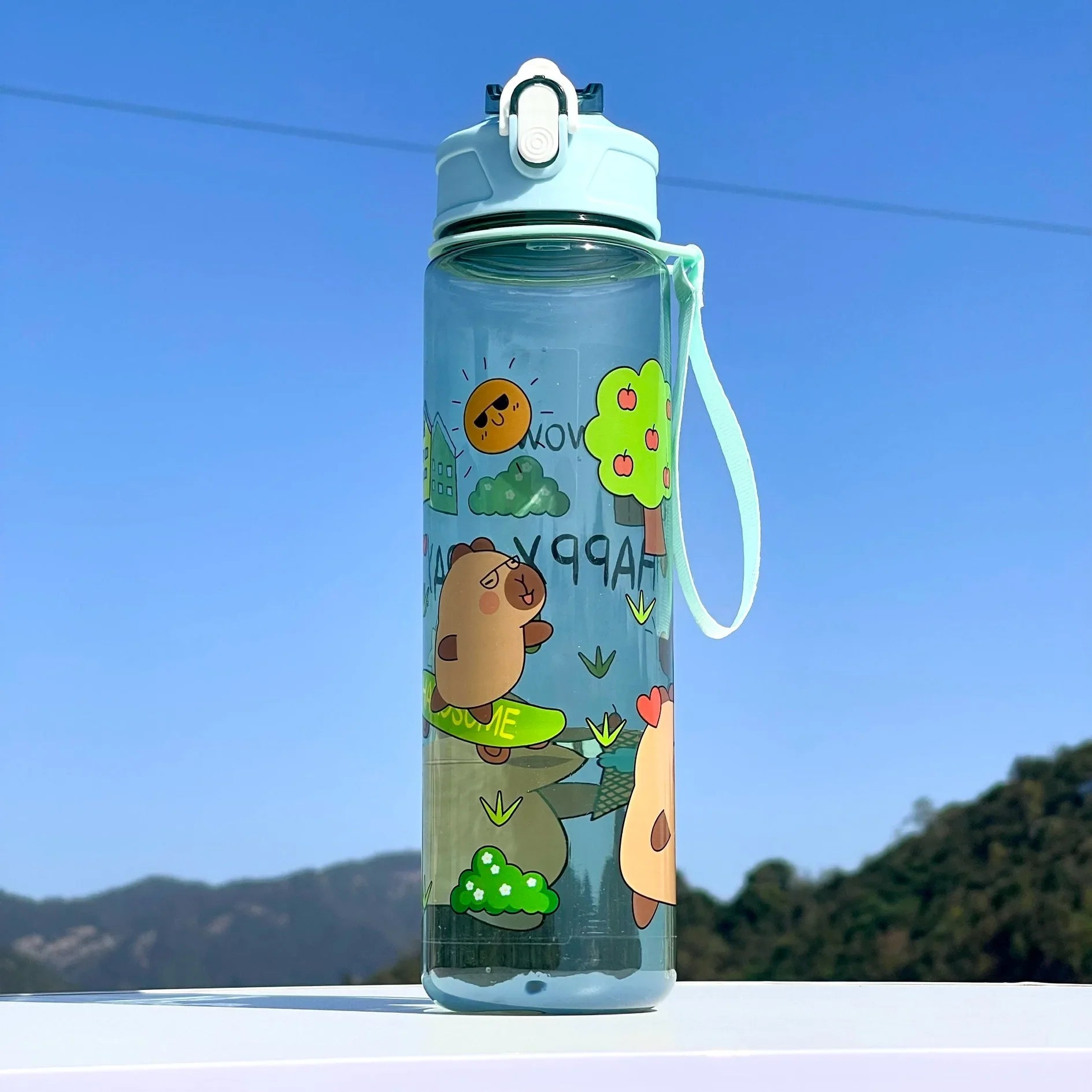 Kapibala Straw Cup 800ml | Large Capacity Portable Water Bottle for Sports and Outdoor
