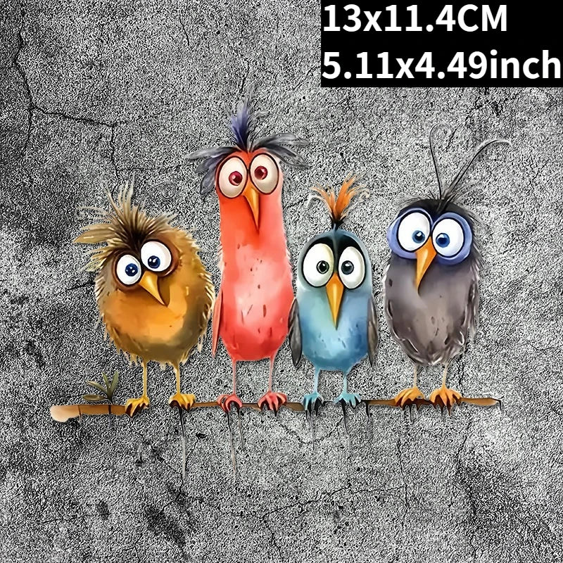 Funny Cartoon Bird Window Stickers | Self-Adhesive PVC Home Decals