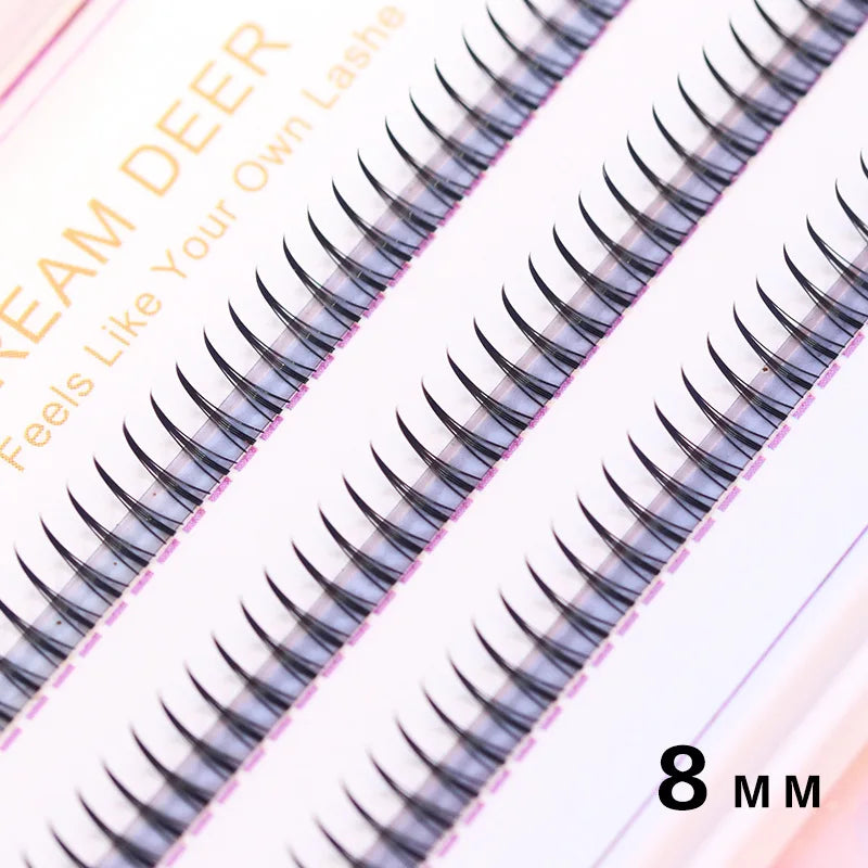 Brown Lashes A Type False Eyelashes 8-12mm | Natural Fairy Lash Clusters for Korean Makeup