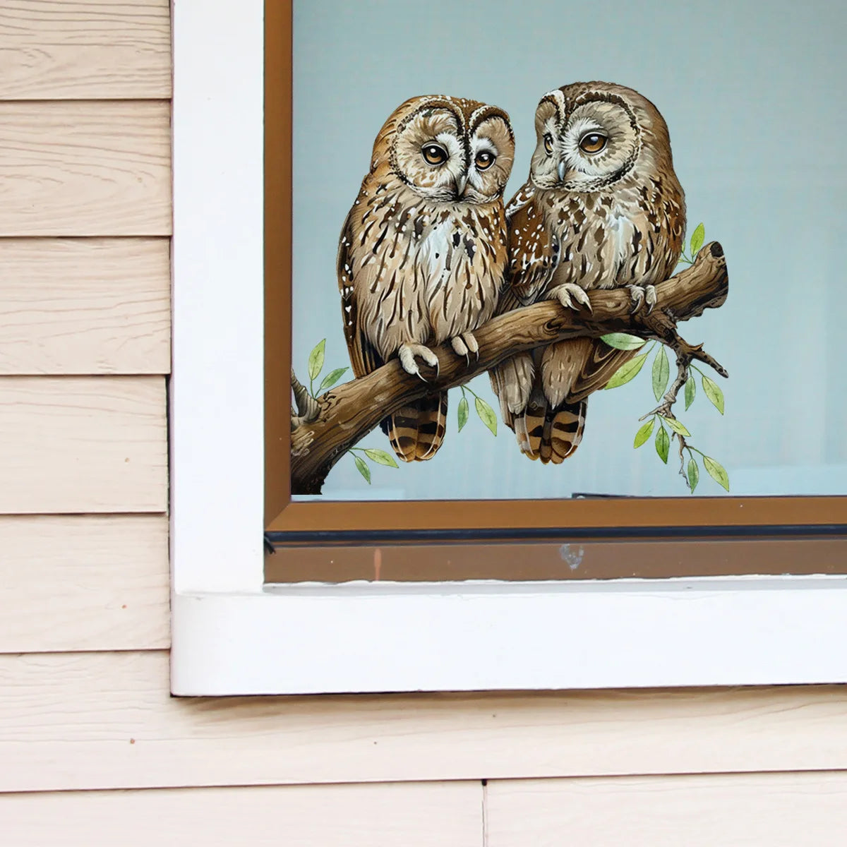 Owl Flower Branch Wall Stickers | Self-Adhesive Animal Wall Decals for Living Room