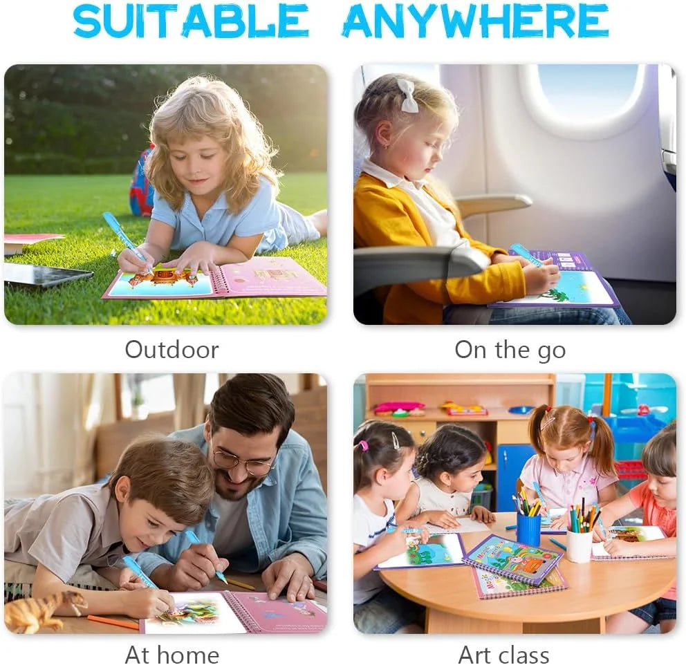 1pc Children's Reusable Water Drawing Book | Mess-Free Magic Coloring Pad