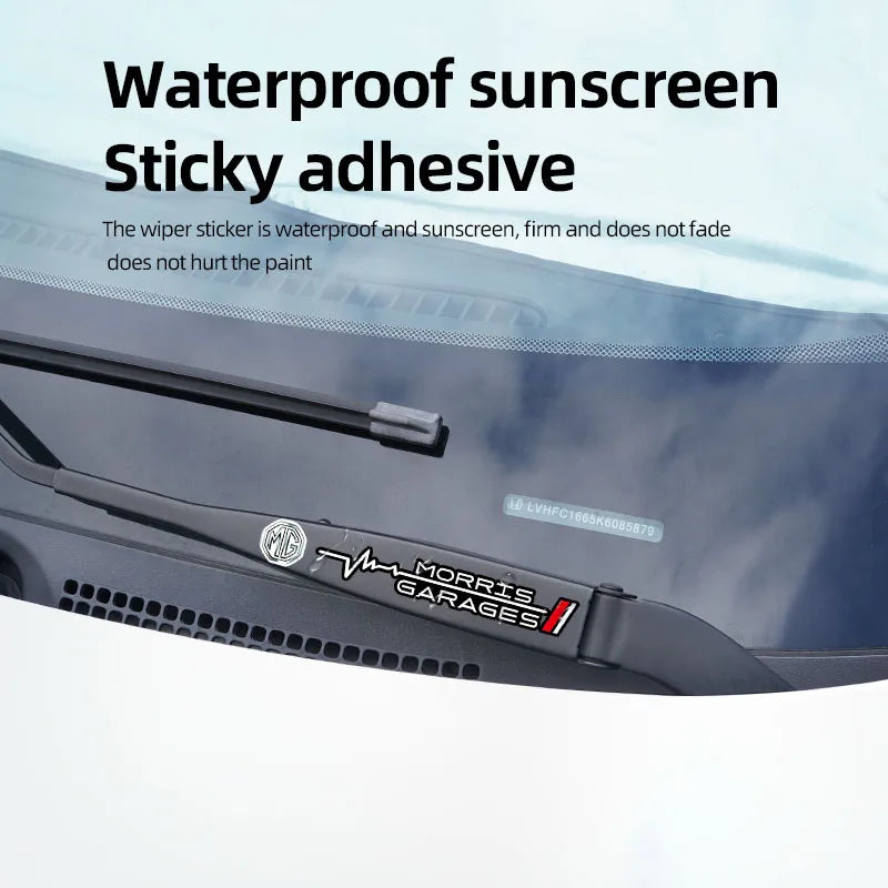2Pcs Car Wiper Sticker Set | Waterproof PU Decals for MG Models