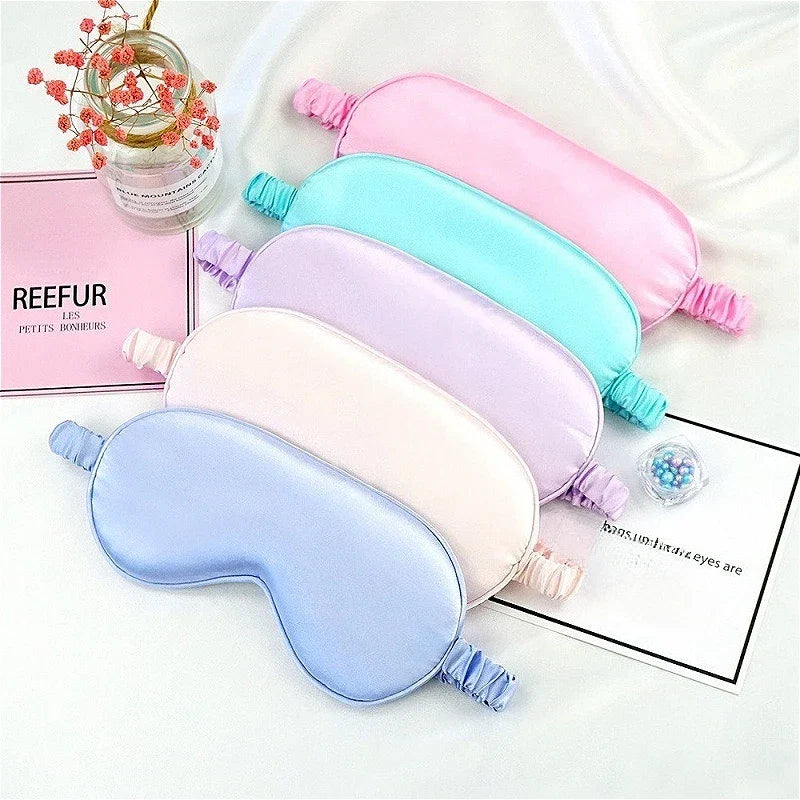 Women Imitated Silk Sleep Eye Mask | Portable Travel Blindfold for Restful Sleep