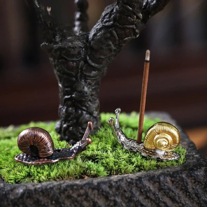 Metal Turtle Snail Shape Incense Holder | Alloy Animal Incense Burner for Home Decor