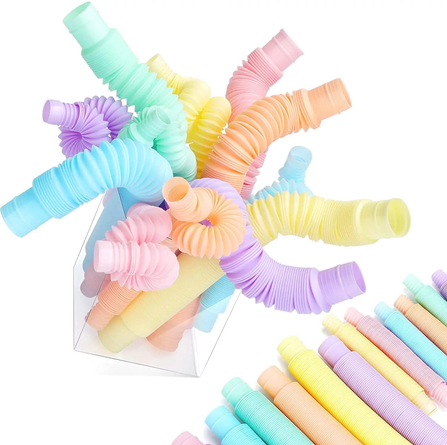 4 Pack Mini Sensory Pop Tubes | Fidget Toys for Stress Relief and ADHD Focus