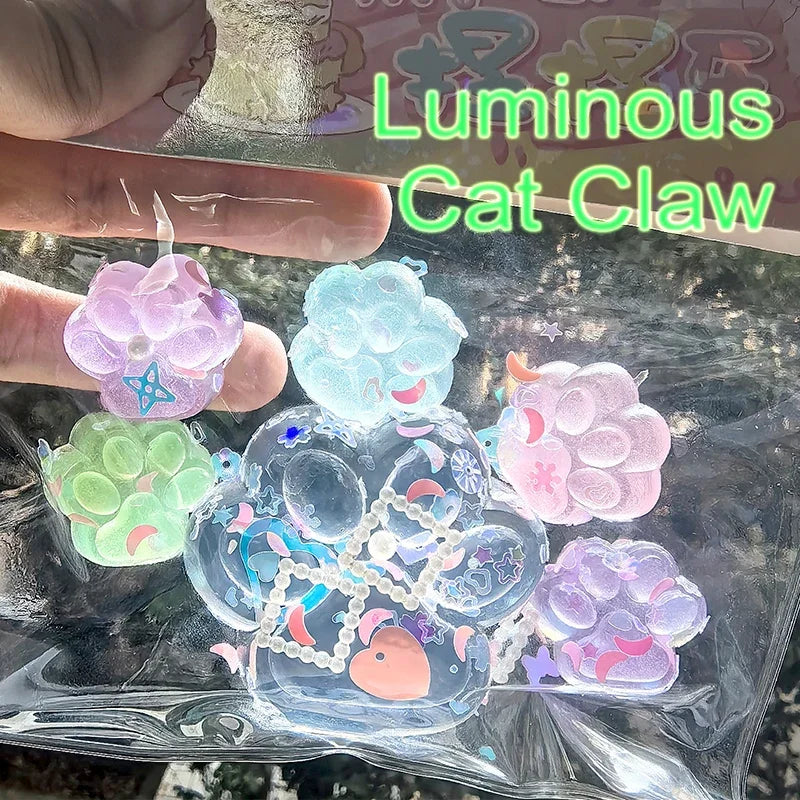 Luminous Cat Paw Squishy Toy | Stress Relief Glow-in-the-Dark Decompression Fidget Toy