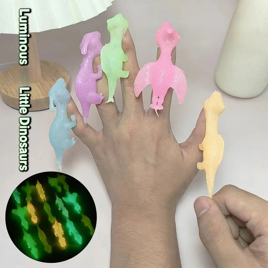 Colorful Finger Catapult Dinosaur Games | Glow in the Dark Party Favor Set