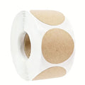 Kraft Round Self-Adhesive Labels | 500 Count Classification Stickers