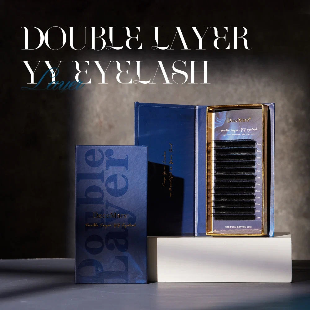 DeceMars Double Layer YY Eyelash Extension | Salon-Grade Individual Lashes