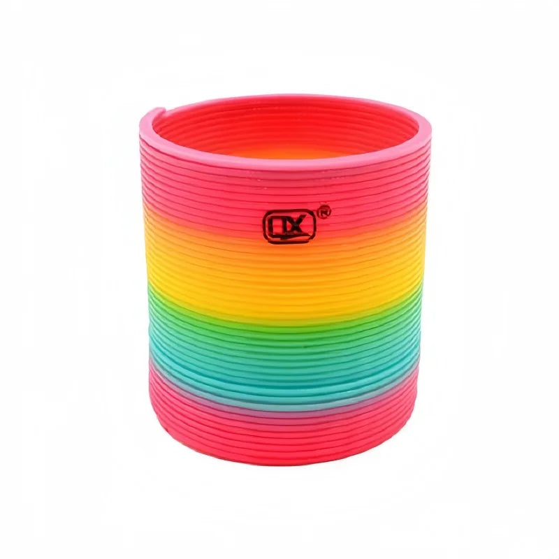Rainbow Circle Folding Toy | Colorful Spring Coil Stress Relief Pen Holder