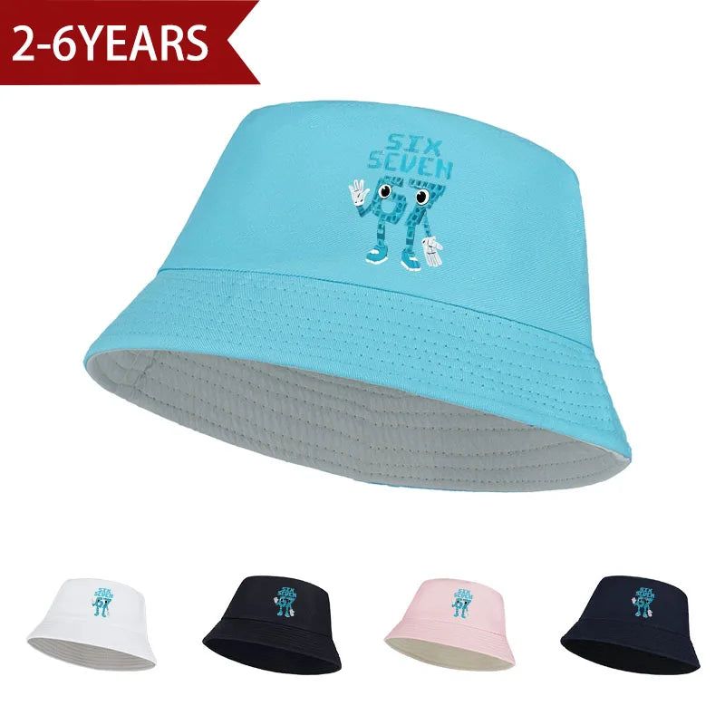 67 Cartoon Printed Kids Bucket Hat | Unisex Sun Hat for Outdoor Play