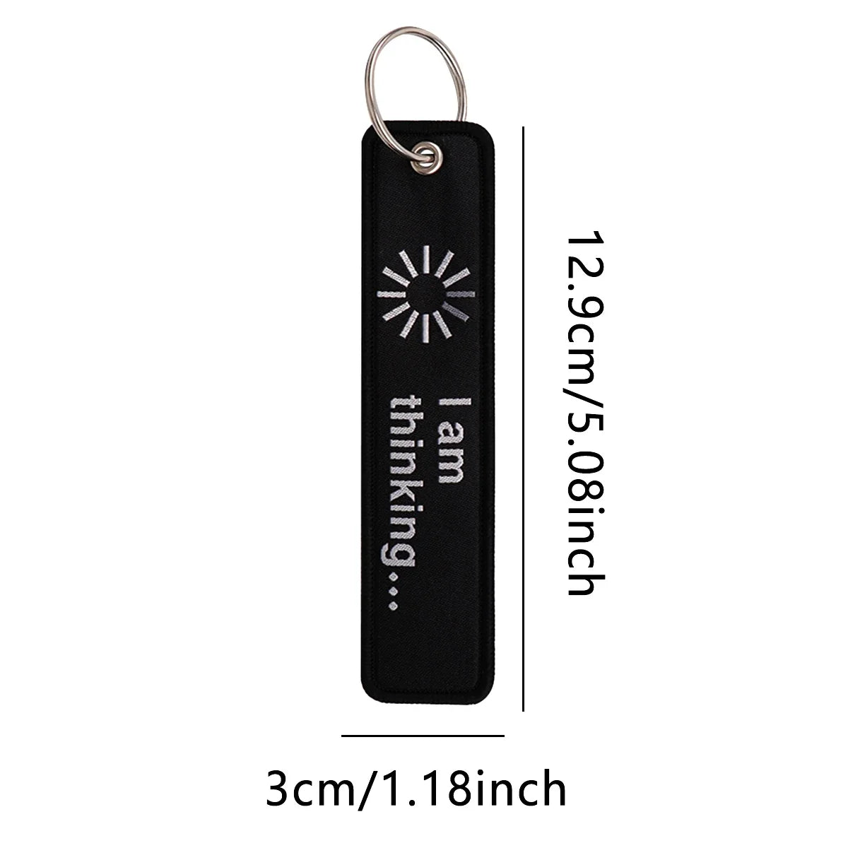 Embroidery Key Fob Keychain | Black Tag for Cars Motorcycles