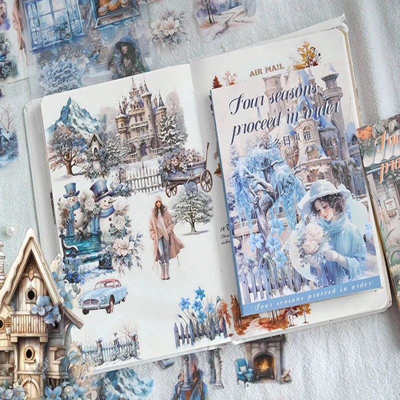 Mr Paper 20Pcs/book Teenage Travelling Decorative Sticker Book | Four Seasons DIY Calendar Diary