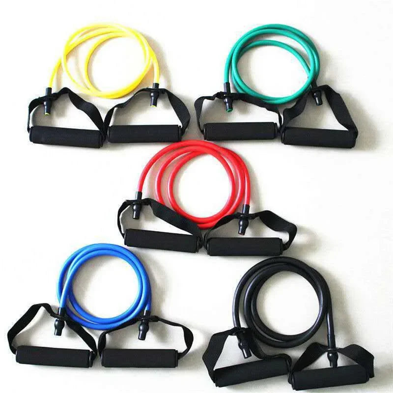 5 Level Resistance Band Set | Elastic Pull Rope with Handles for Home Strength Training