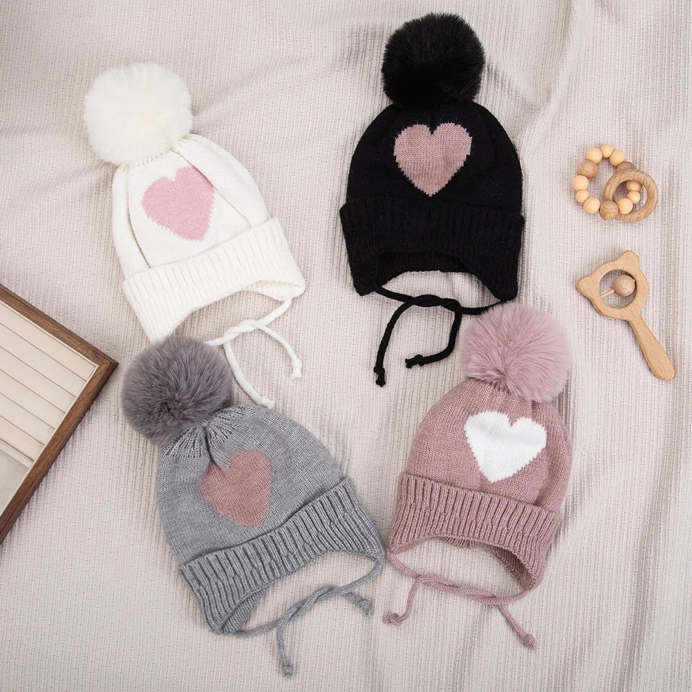 Baby Knitted Turban Hat with Pompom | Soft Acrylic Beanie for 0-3T
