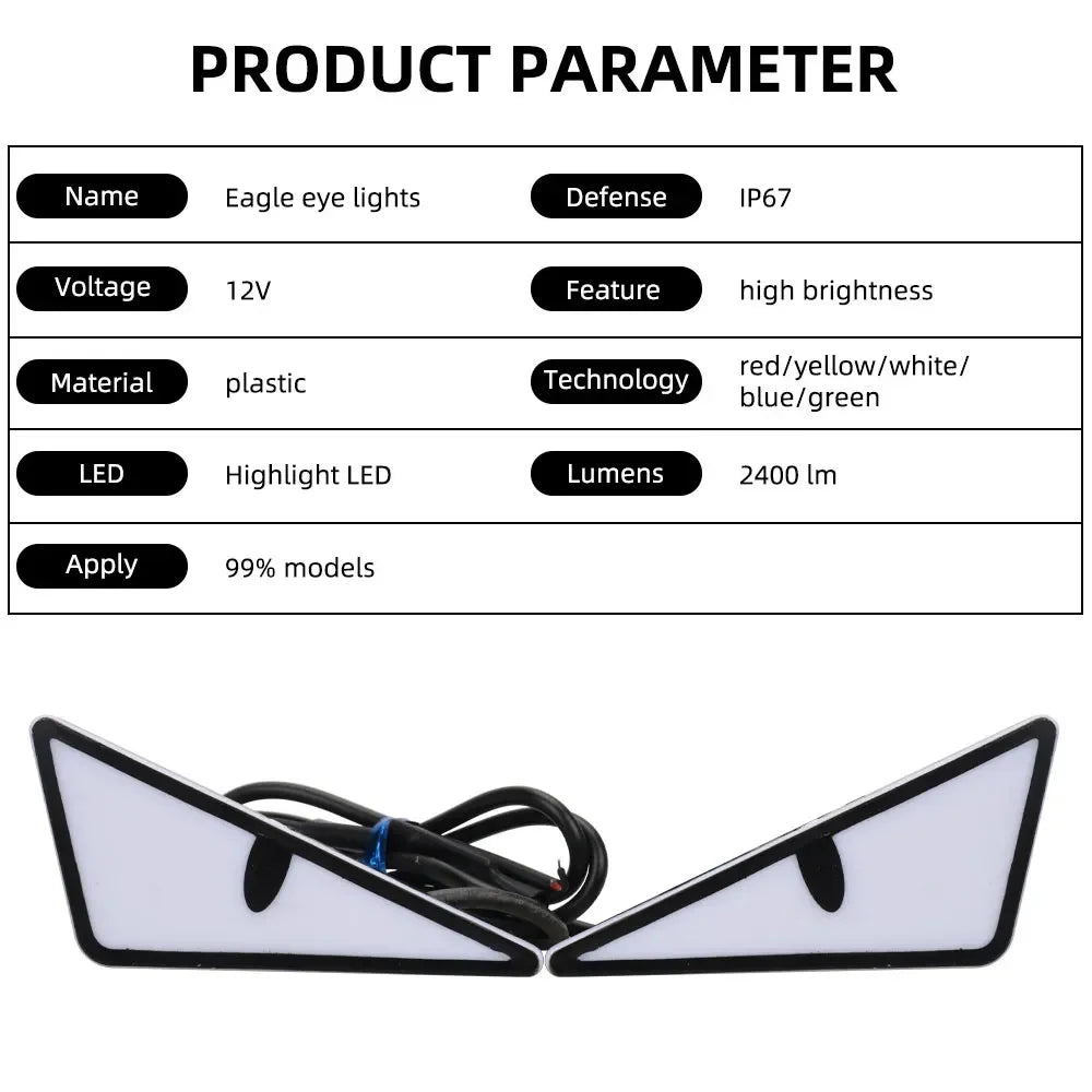 2PCS Car Motorcycle LED Devil Eyes Light | 12V Demon Eyes Decoration Lamp