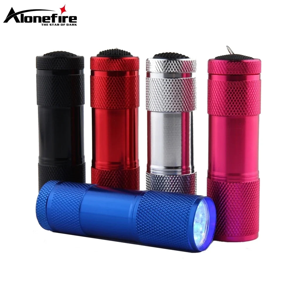 Alonefire 9 LED Mini Flashlight | Compact Portable Aluminum Torch