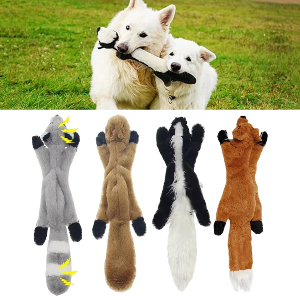 Squeaky Dog Toy | No Stuffing Plush Toy with Built In Sounders