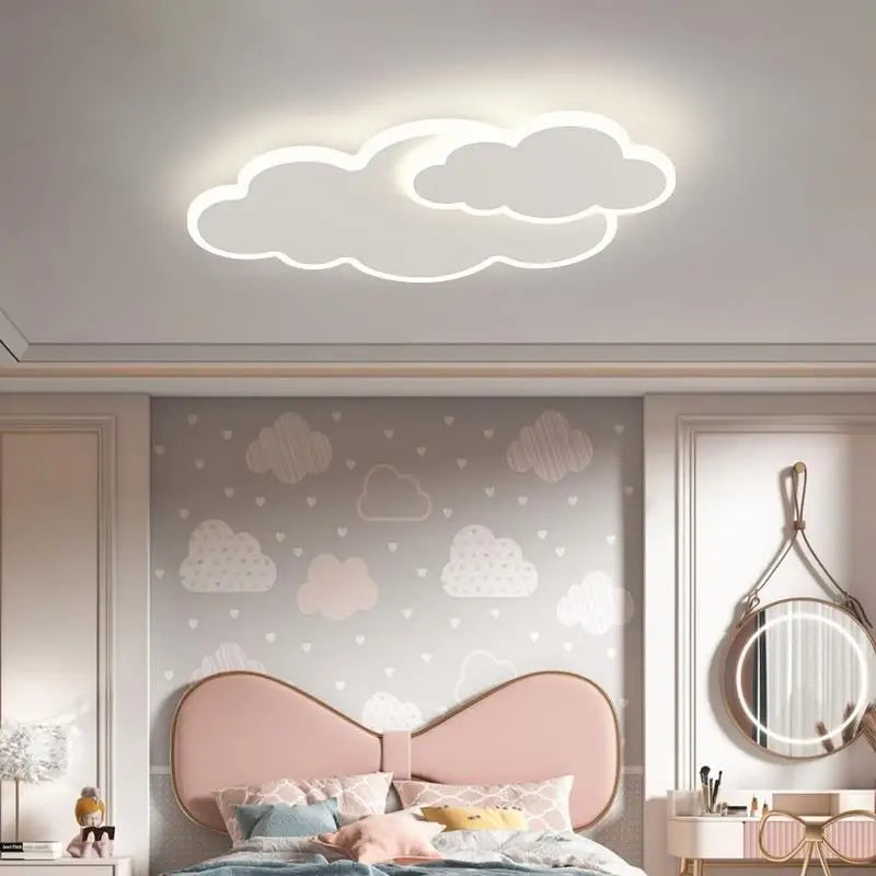 AuroraRealm Children's Bedroom LED Ceiling Lamp Creative White Cloud Boy Girl Study Fixture Lustre Home Decor Living Room Lights