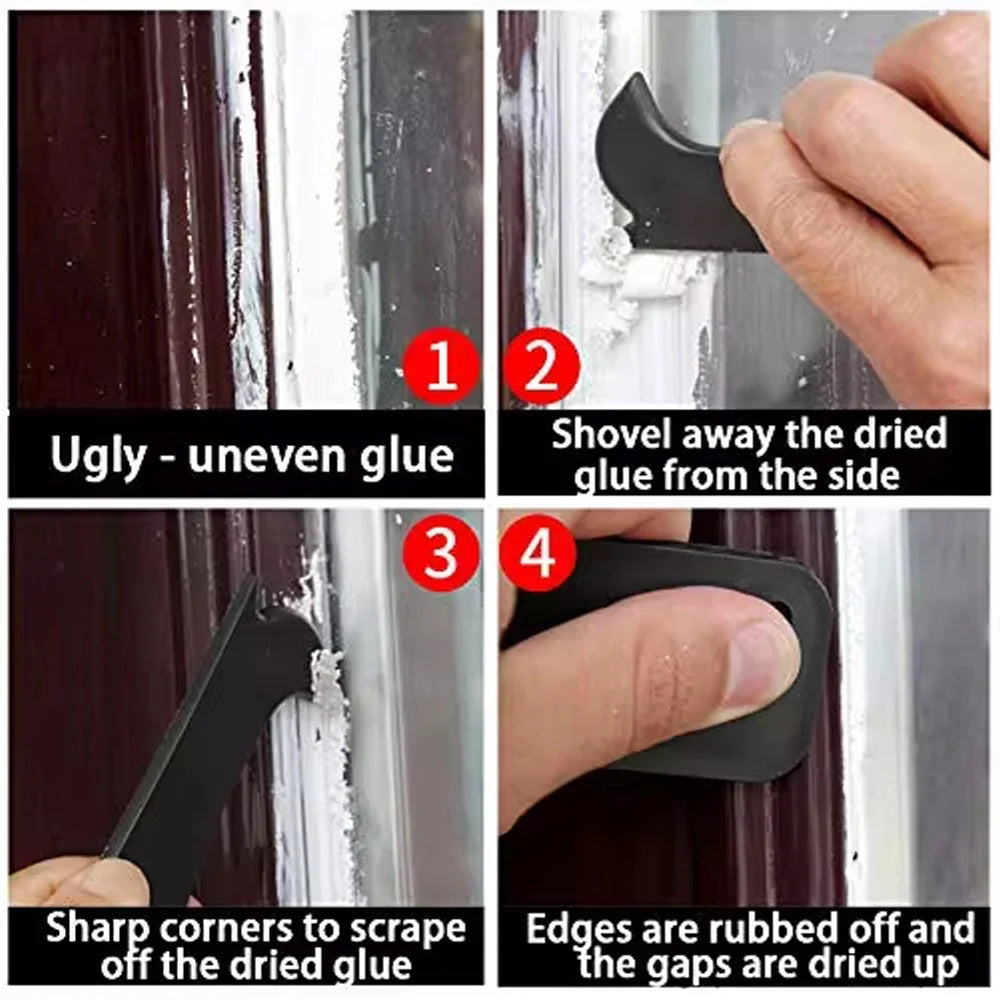 5in1 Silicone Scraper Squeegee Glue Remover Tool Kit | Multifunctional Caulking & Grout Tool Set